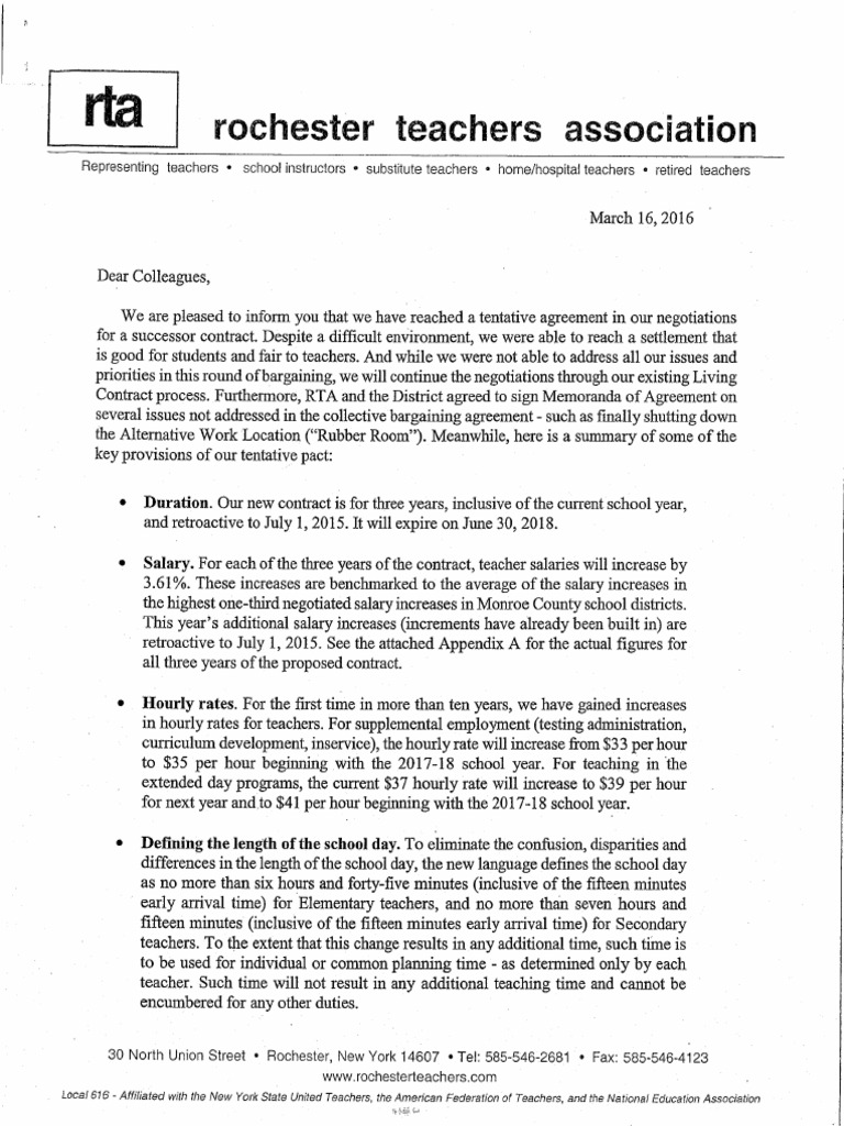 2016 RTA Contract Proposal