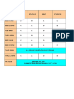 Studio Schedule 210316