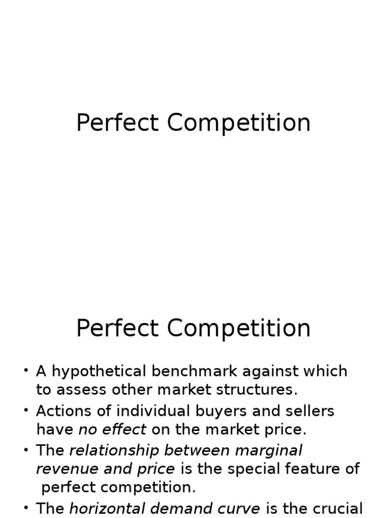 Perfect Competition | PDF | Perfect Competition | Supply (Economics)