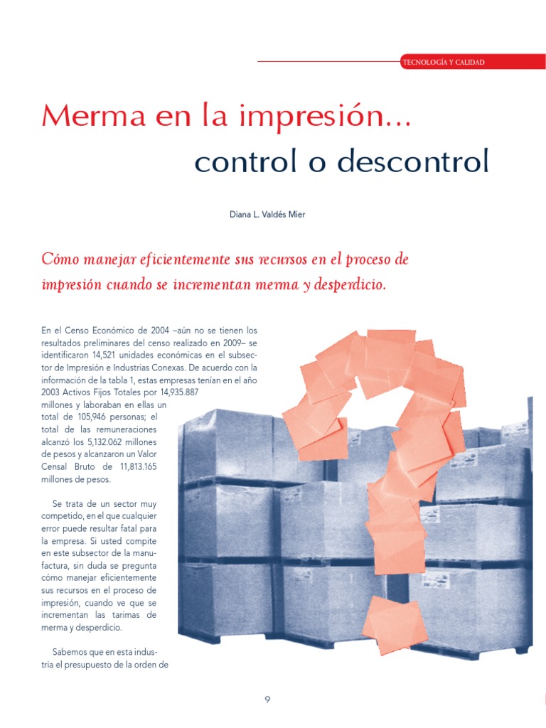 Control de Mermas en Impresión | PDF | Papel | Presupuesto