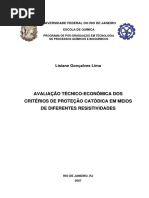 Avaliacao Dos Criterios de Protecao Catodica Em Meios de Dif Resistividades