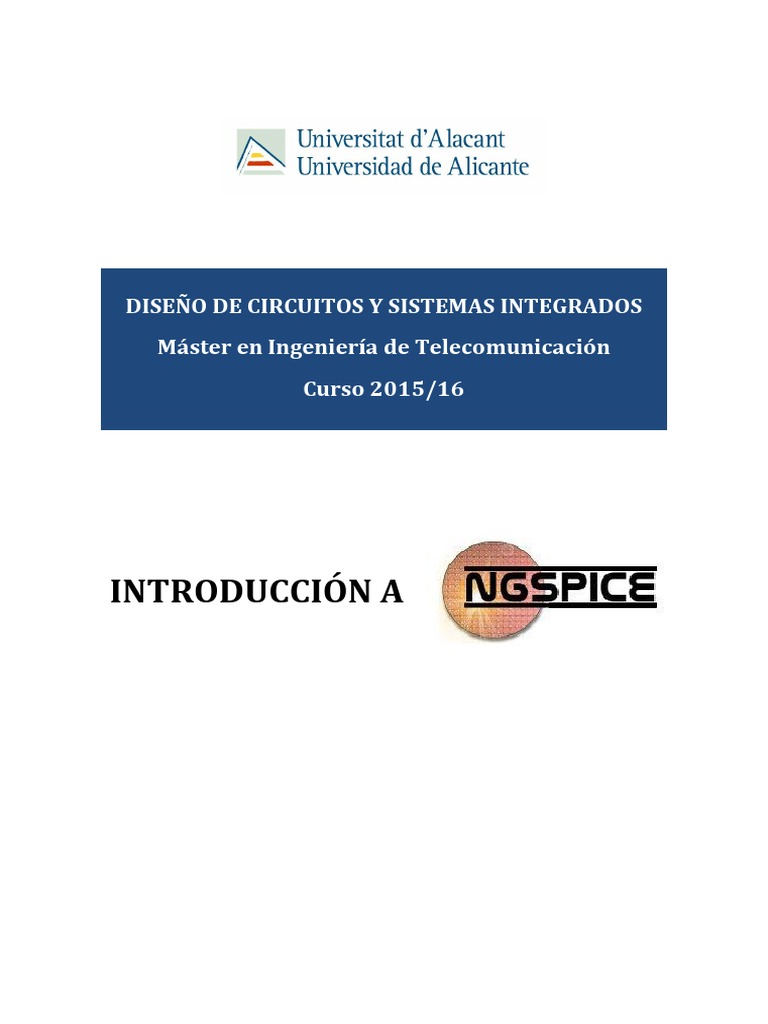 Introducción a NGSpice y Simulación | PDF | especia | Ingenieria Eléctrica