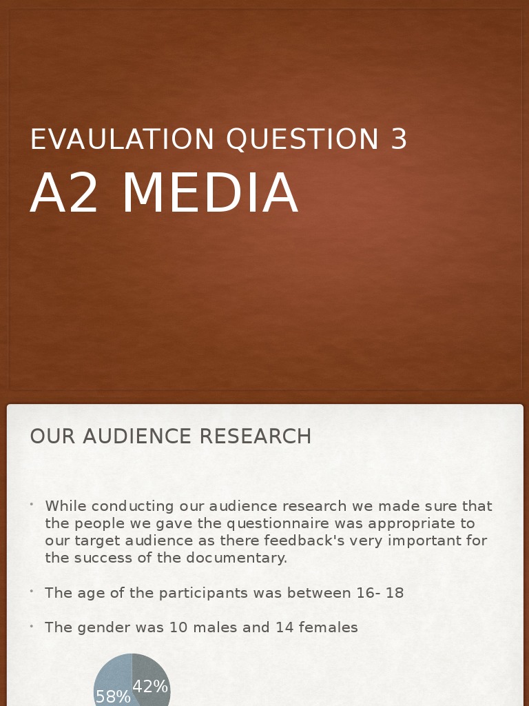 Evaulation Question 3: A2 Media | PDF