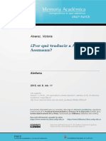 ¿Por qué traducir a Aleida Assman?