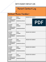 parent teacher log