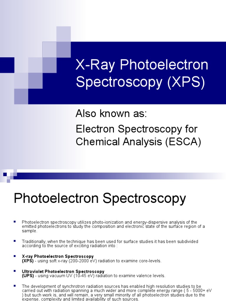X-Ray Photoelectron Spectroscopy Overview | PDF | X Ray Photoelectron ...