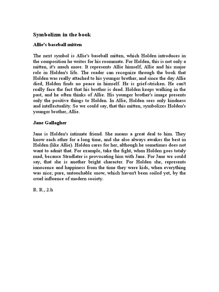 Catcher in The Rye Symbolism