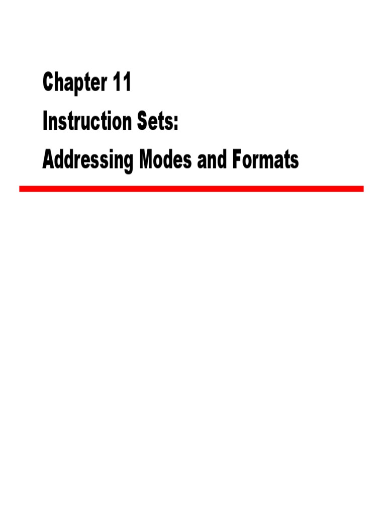 Instruction Sets: Addressing Modes and Formats | PDF | Instruction Set ...