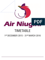 Air Niugini Schedule Dec - March 2016