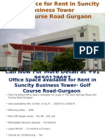 Office Space Available For Rent in Suncity Business Tower - Golf Course Road-Gurgaon-9650129697