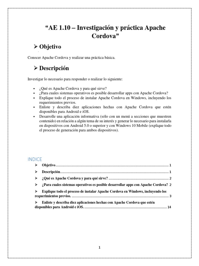 Apache Cordova | PDF | Aplicación movil | Android (sistema operativo)