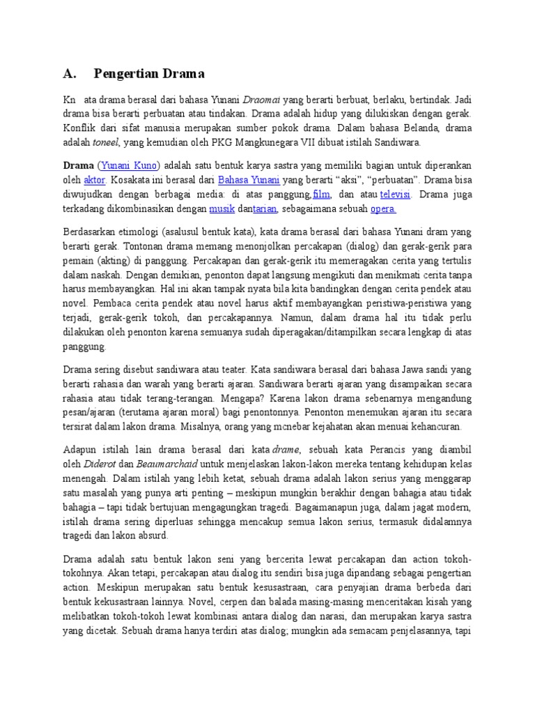 Drama Yang Ditampilkan Dalam Bentuk Gerakan Dan Mimik