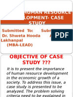 Topic - Human Resource Development - Case Study