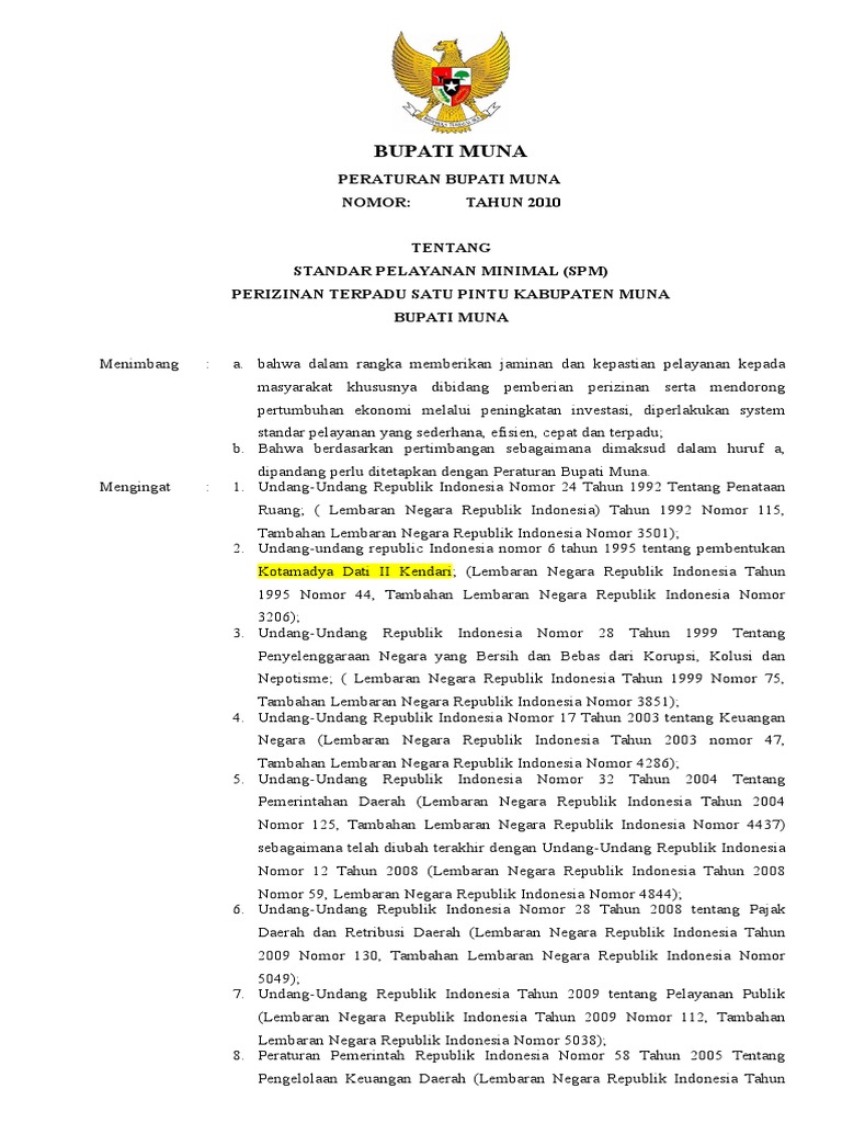 Standar Pelayanan Minimal   Standar Pelayanan Minimal