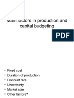 Main Factors in Production and Capital Budgeting