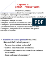 Capitolul 5 Planificarea Proiectelor: Obiectivele Urmărite