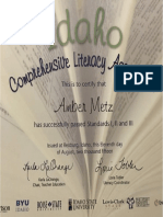 Literacy Certificate