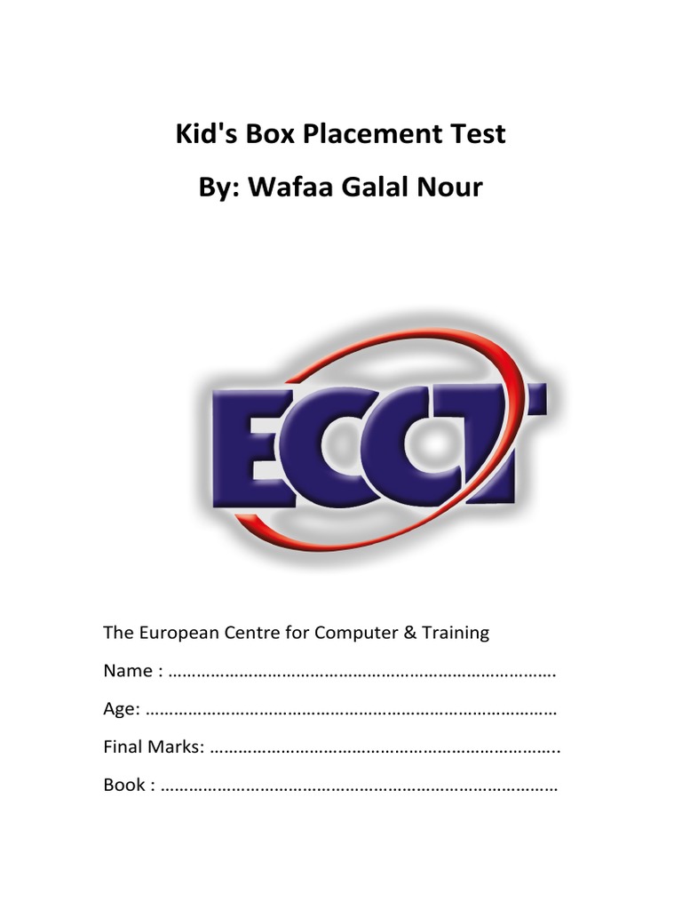 Kid's Box English Placement Test | PDF | Leisure