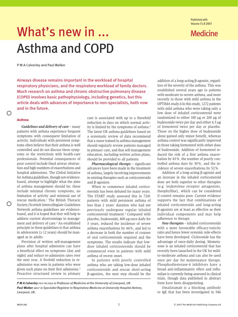 Whats New in Asthma and COPD | PDF | Chronic Obstructive Pulmonary ...