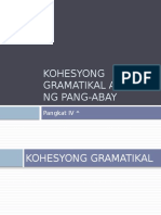 Kohesyong Gramatikal at Uri NG Pang Abay