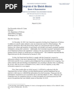 House Oversight Committee Follow Up Letter To Ashton Carter, March 18, 2016