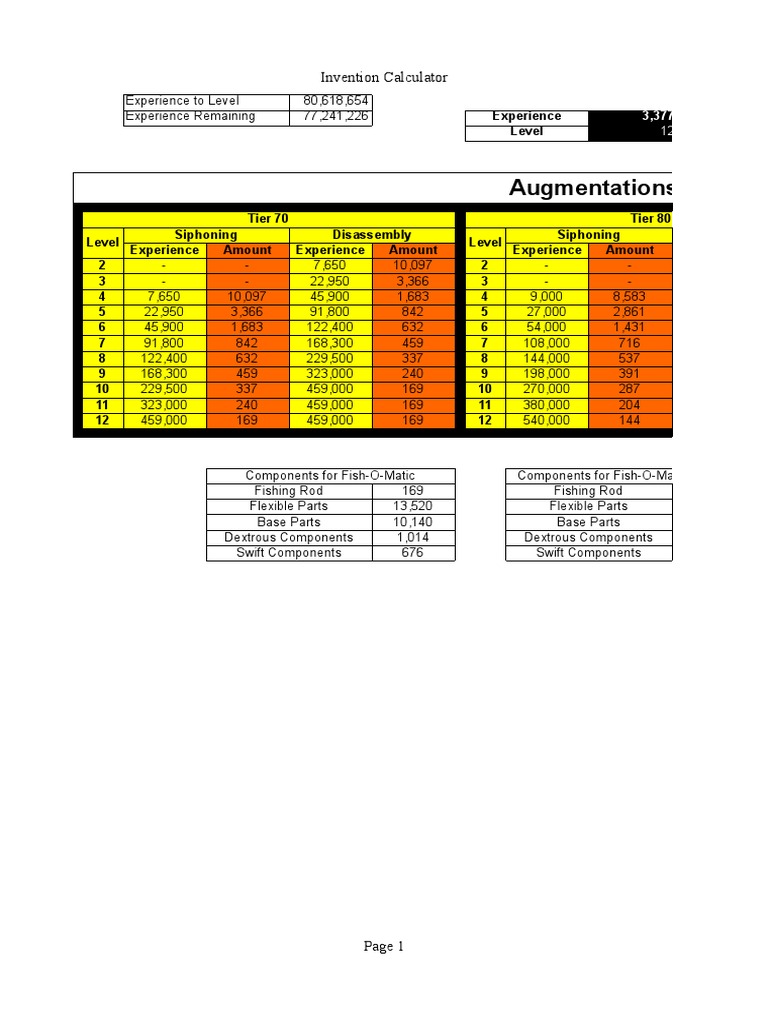 Invention XP Calculator Guide | PDF