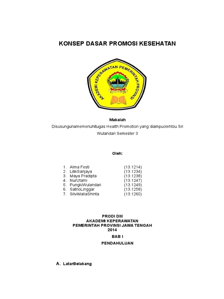 Makalah Konsep Promosi Kesehatan