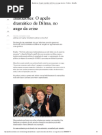 Bastidores_ O Apelo Dramático de Dilma, No Auge Da Crise - Política - Estadão