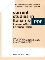 Current Studies in Italian Syntax