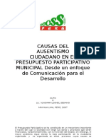 Ausentismo Ciudadano Presupuesto Participativo Municipal