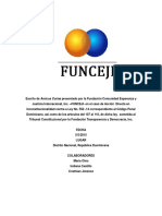 Escrito de Amicus Curiae Funceji Sobre Accion Directa de Inconstitucionalidad a Los Art 108 109 y 110 de La Reforma Al Codigo Penal Mayo 2015 Republica Dominicana