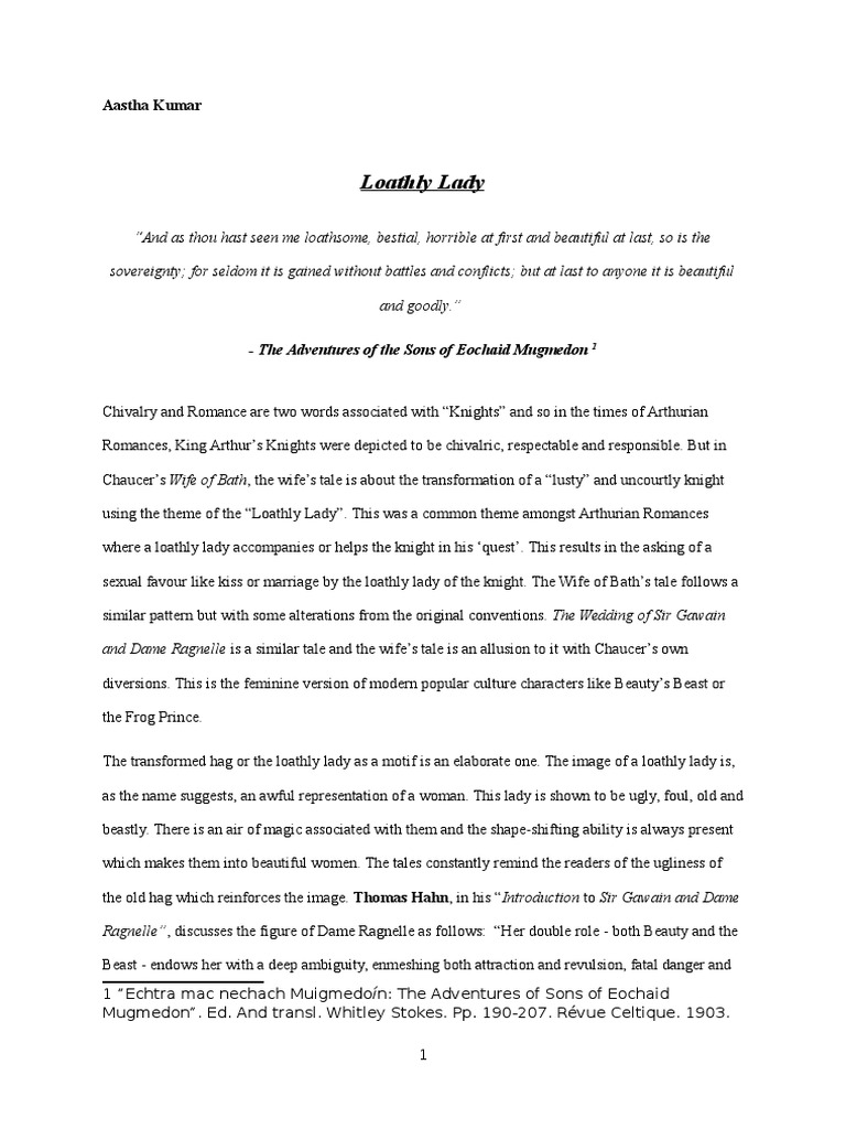 Loathly Lady PDF Middle English Literature
