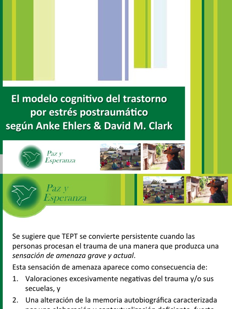 Modelo Cognitivo TEPT Ehlers Clark | PDF | Trastorno de estrés  postraumático | Trauma psicólogico