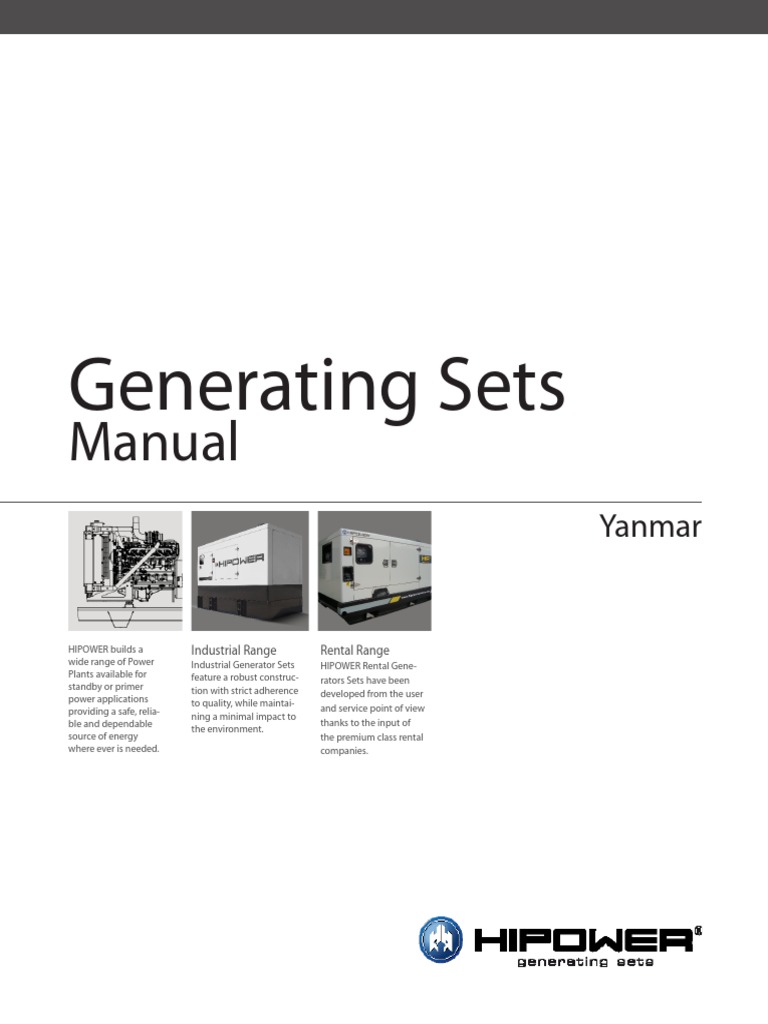 HIPOWER Yanmar Generators Manual | Cable | Electric Power System