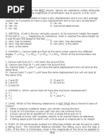 Physics Sample Finals Answer Key