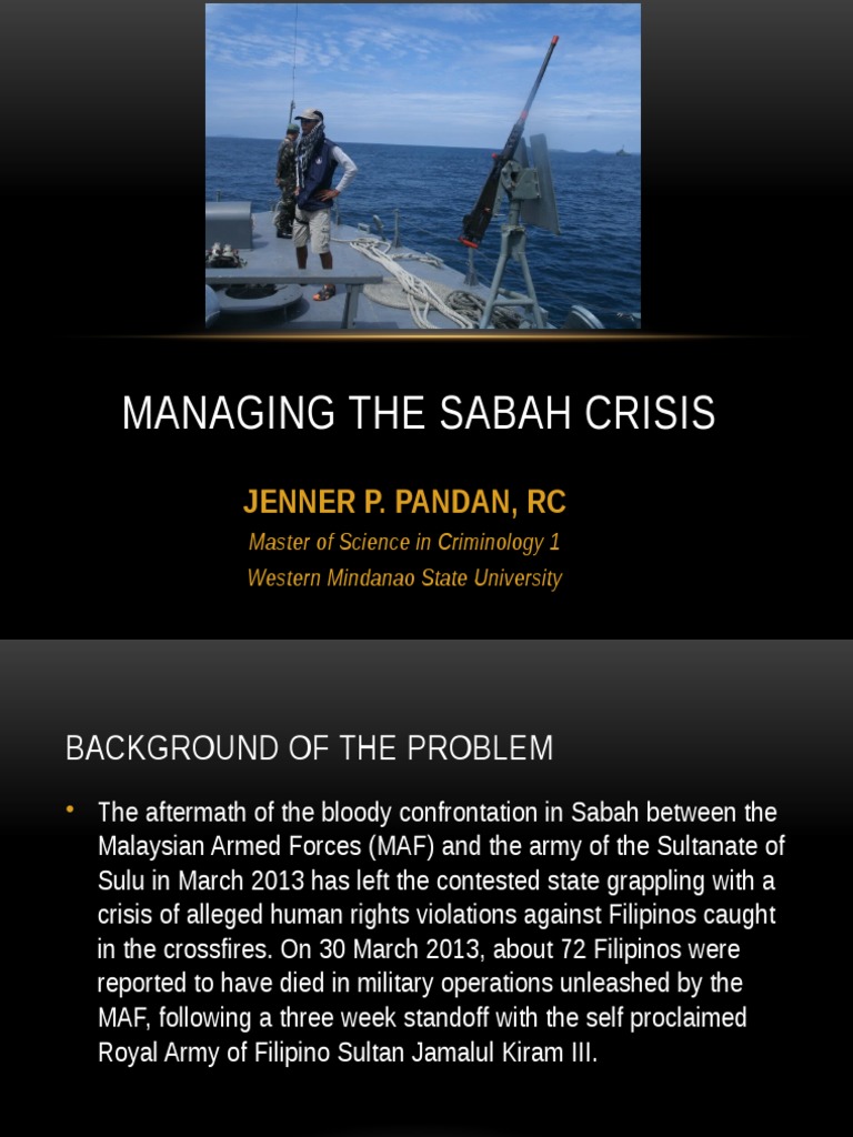 Managing The Sabah Crisis Jenner Pandan Philippines Government