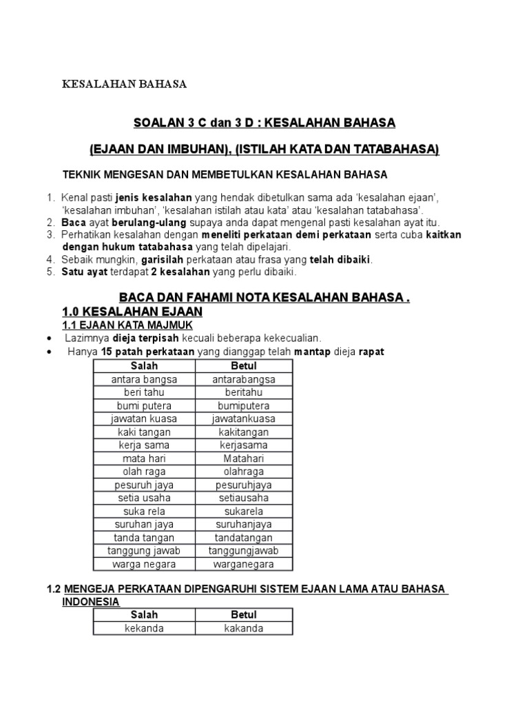 Kesalahan Bahasa Pdf