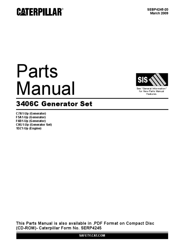 3406c Generator Set Parts Manual Components Engine Technology