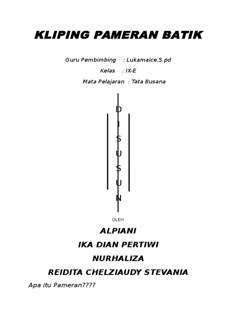 Kliping Pameran Batik