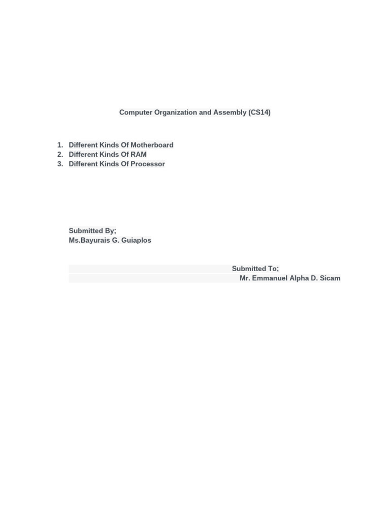 Computer Organization and Assembly | PDF