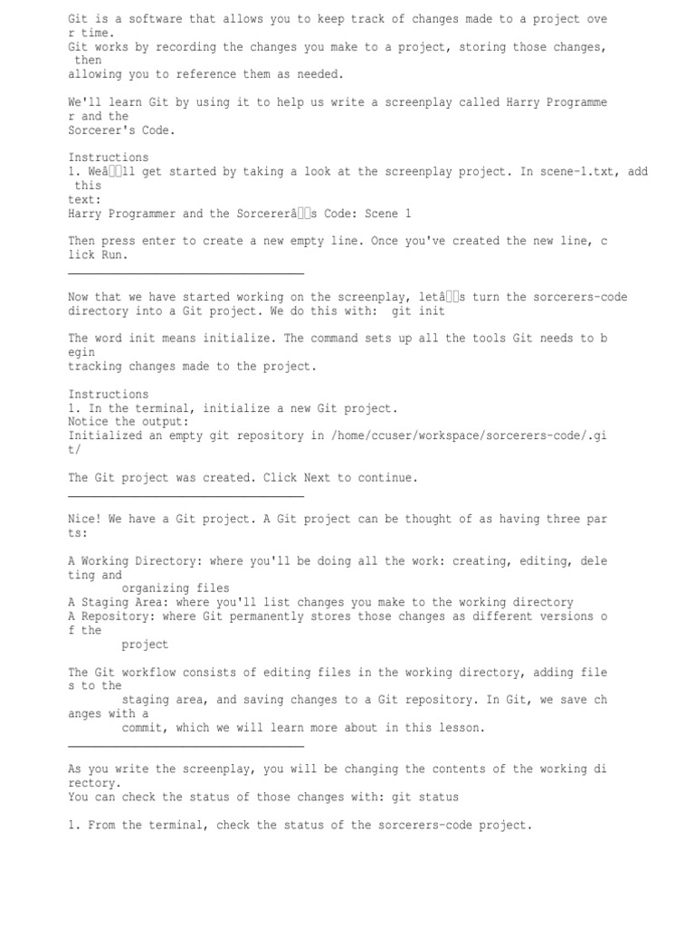 Learn Git for Screenplay Writing | PDF | Text File | Computer File