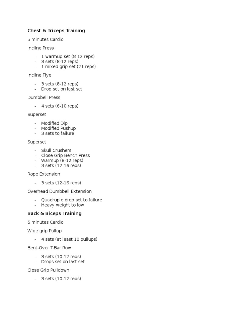Chest & Triceps Workout Plan PDF | PDF