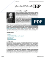 IEP - Internet Encyclopedia of Philosophy - Edmund Husserl