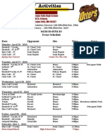 OTTER" Activities: 04/26/10-05/01/10 Event Schedule