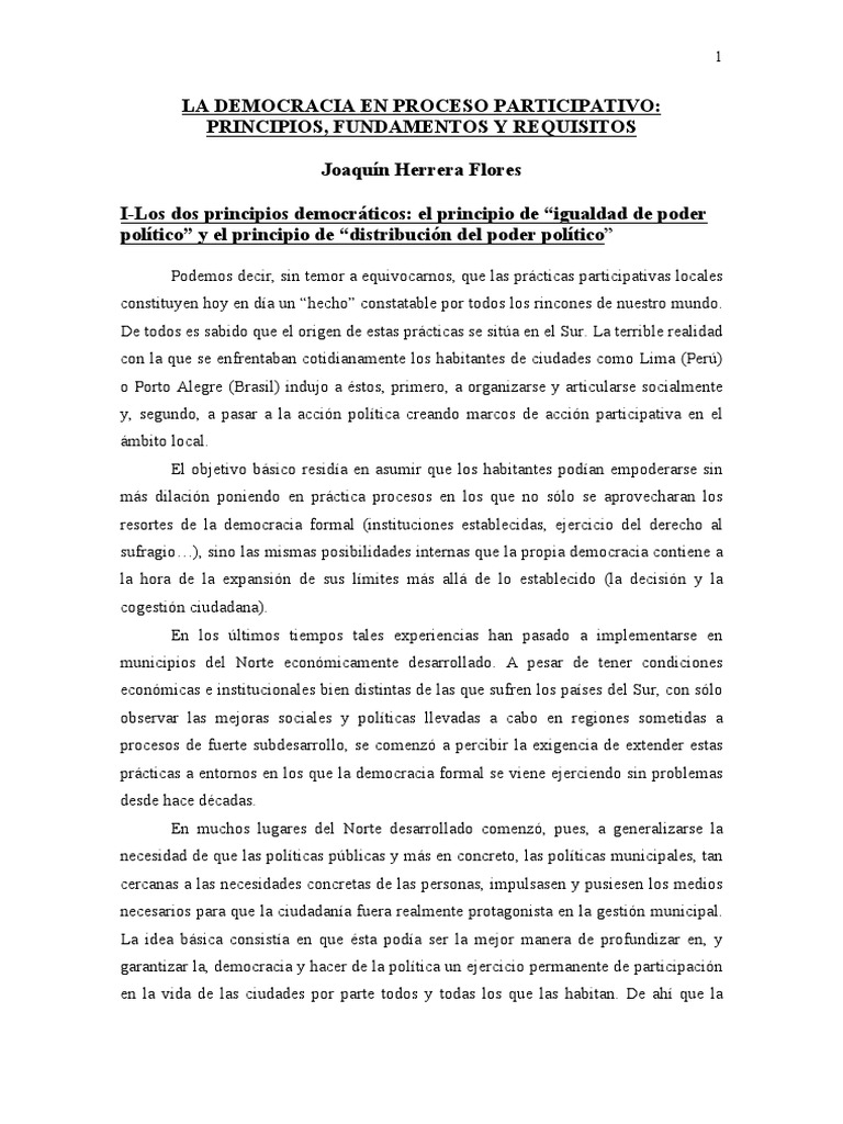 La Democracia en Proceso Participativo | PDF | Democracia | Ideologías ...