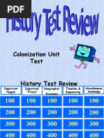 Colonization Unit Test Jeopardy Review