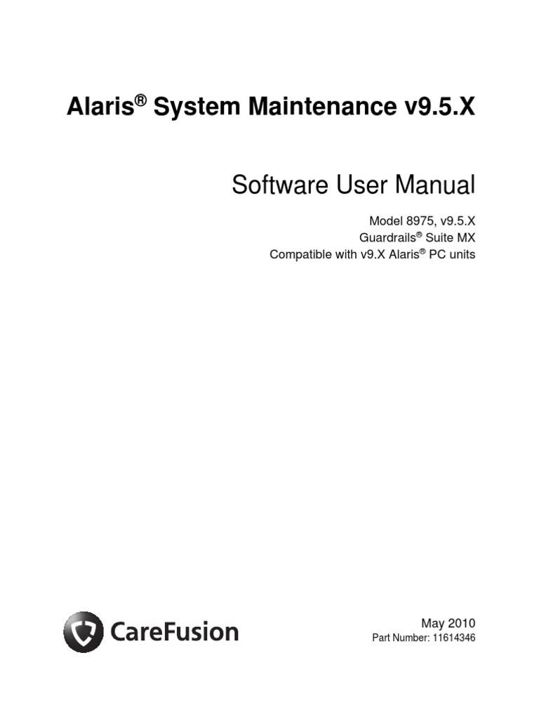 Alaris System Maint Software V9.5x Tech Manual PDF Databases