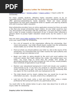 Inquiry Letter