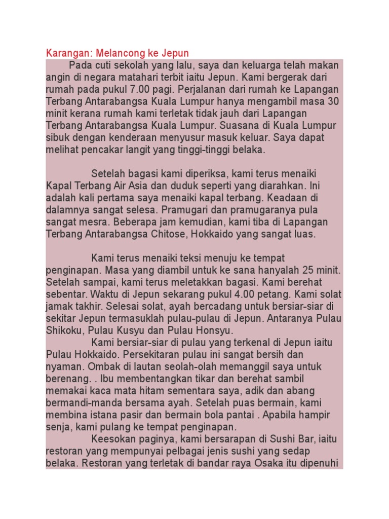 Karangan Melancong Ke Luar Negara  PDF