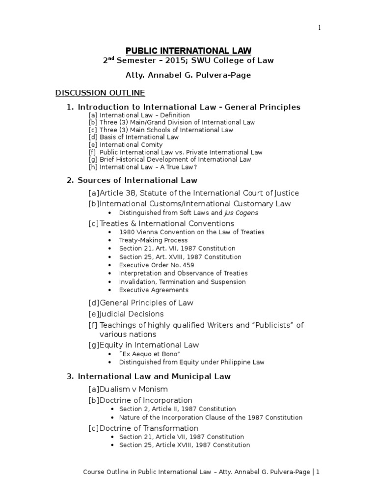 Introduction to Public International Law | PDF | Public International ...